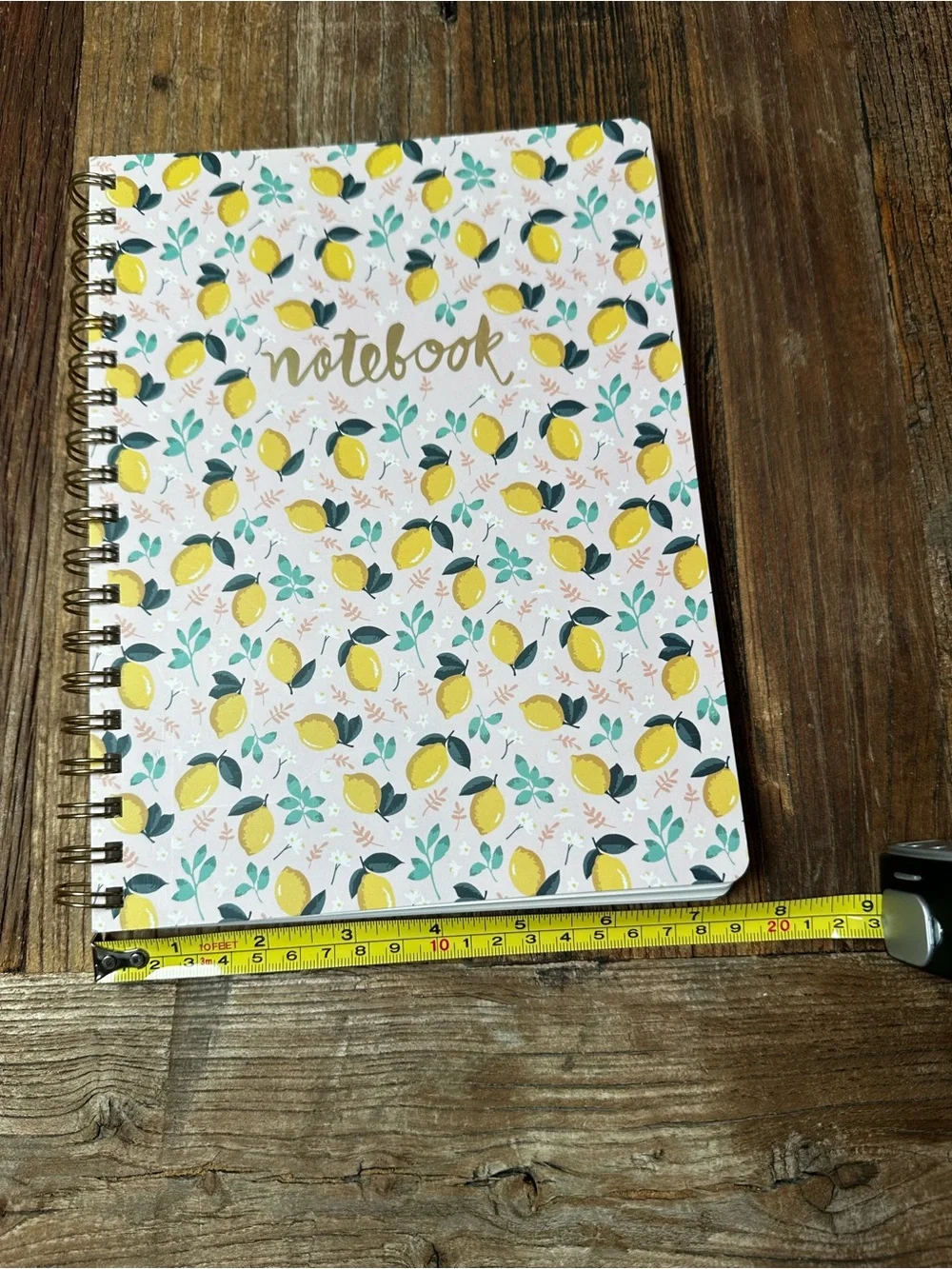 Lemon Pattern Spiral Notebook - Yellow